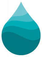 A water drop that is part of the Inrigo logo